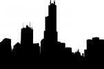 Willis Tower silhouette, logo, shape, CLCV01P09_19M