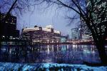 Chicago River, Frozen Over, Twilight, Dusk, Dawn, CLCV02P02_04