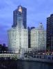 Wrigley Building, Chicago River, Twilight, Dusk, Dawn, CLCV05P04_17