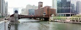 Chicago River, Bridge, buildings, CLCV06P13_10B