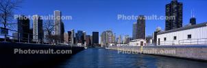 Chicago River Canal, Panorama, skyline, skyscrapers, buildings, cityscape, CLCV08P01_07