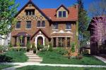 Red Brick Home, Garden, Red Roof, Oak Park, CLCV08P09_04