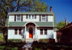Two Story House, arch, tulips, Oak Park, CLCV08P09_06