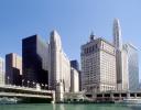 Chicago River, Mather Tower, Michigan Street Bridge, buildings, skyline