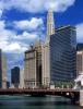Chicago River, Mather Tower, State Street Bridge, skyline, hotel, CLCV10P12_06