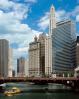 Chicago River, Mather Tower, State Street Bridge, excursion tour boat, tourboat, octagonal tower, highrise