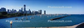 Panorama, harbor, boats, skyline