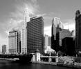 Chicago River, Mather Tower, State Street Bridge, skyline