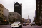 1955 Chevy Bel Air, Michigan Avenue, Miracle Mile, Water Tower, December 1957, 1950s, CLCV11P07_02