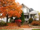 Home, House, Single Family Dwelling Unit, Autumn, Trees, Leaves, CLED01_128