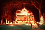Home, House, Snow, Cold, night, nighttime, decorated, lights, Minneapolis, CLEV01P03_01