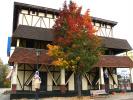 Cadillac House, multi-colored tree, building, Lexington, Michigan, autumn, car, CLMD01_187