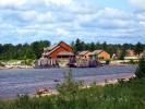 River, Barns, Water, Manistique