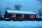 Home, House, Snow, Cold, Warren, night, nighttime, decorated, lights