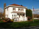White Picket Fence, Chimney, Conneaut, Ohio, Flagpole, Home, House, Single Family Dwelling Unit, Autumn, CLOD01_228