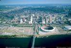 Riverfront Stadium, Cinergy Field, Cityscape, Skyline, Cincinnati, Downtown, 7 September 1997, CLOV01P02_18.1711