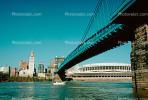 John A. Roebling Suspension Bridge, Riverfront Cinergy Field, Riverfront Stadium, Cincinnati, CLOV01P15_08.0934