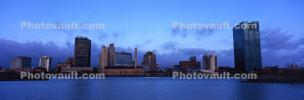 Toledo Skyline, Cityscape, building, skyscraper, Downtown, early morning, Maumee River