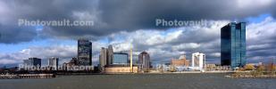 Toledo Panorama, Cityscape, skyline, building, skyscraper, Downtown, early morning, clouds, Maumee River, CLOV02P01_14