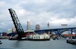 Draw Bridge, Cleveland Harbor, Skyline buildings, Bridge, CLOV02P02_08