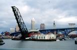 Draw Bridge, Cleveland Harbor, Skyline buildings, Bridge, CLOV02P02_09