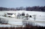 Farm, Silos, Barn, building, outdoors, outside, exterior, rural, home, house, snow fields, cold, ice, bare trees, CLOV02P04_10