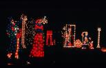 Christmas lights, figures, decorations