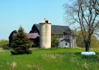 Wooden Barn, Silo, outdoors, outside, exterior, rural, building, Door County, Green Bay Peninsula, Wisconsin, CLWD01_021