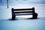 Bench in the Snow, lonely bench