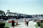 1913 Government Bridge, Davenport Iowa, Rock Island, Mississippi River, cars, December 1963, 1960s, CMIV01P01_13