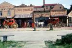 Buildings, shops, horses, stage coaches, purse, Dodge City, August 1963, 1960s, CMKV01P09_13