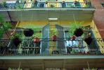 Balcony, shutters, hanging plants, French Quarter, CMLV01P09_02.1729