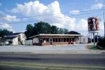 Root Beer diner, building, huge mug, cup, parking lot, clouds, Baton Rouge, CMLV01P14_10