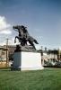 Pony Express Monument, Horse, Cowboy, US Mail, sculpture, statue, Saint Joseph, 1950s