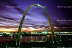 The Gateway Arch, Twilight, Dusk, Dawn, Night, Nighttime, Exterior, Outdoors, Outside, CMMV01P09_04