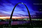 The Gateway Arch, Twilight, Dusk, Dawn, Night, Nighttime, Exterior, Outdoors, Outside, CMMV01P09_06