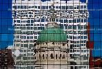 Dome, Saint Louis Historical Old Courthouse, Building Reflection, Glass, Downtown, Exterior, Outdoors, Outside, CMMV01P11_16.1729