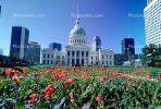 Saint Louis Old Courthouse, Dome, Downtown, Outdoors, Outside, Exterior, Garden, Lawn, Tulip Flowers, CMMV01P13_14.0148
