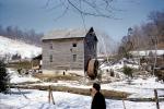 Grinding Mill, Water Wheel, Power, snow, ice, cold, Frozen, Building, waterwheel, December 1958, CMTV01P01_02