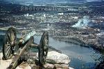 Cannon over the river, Chatanooga, Tennessee River, city, overlook, Lookout Mountain, 1950s