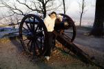 Civil War Cannon, River, Artillery, gun, Cannon over the river, overlooking Chattanooga, Tennessee River, Lookout Mountain, battlefield, CMTV02P06_12