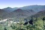 Gatlinburg valley, Great Smoky Mountains, hills, forest, city, town