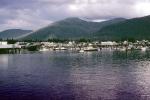 Ketchikan Waterfront, skyline, city, town, mountains,  July 1969