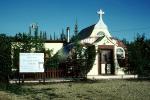 Our Lady of Grace Catholic Church, Mission Beaver Creek Church, Yukon, Orthodox Church, building, curved roof, cross, quonset hut, 1950s, CNAV02P13_11