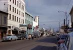 Chene, Lacey Street, jaywalkers, Cars, Shops, buildings, Fairbanks, 1950s, CNAV03P02_11