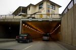 Building floats over a tunnel, Monterey, California, CNCD01_133