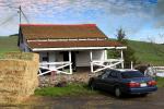 Car, Cottage, Hay, Building, House, Home, Two-Rock, Sonoma County, CNCD01_296