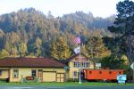 Train Station, depot, building, red caboose, landmark, Duncans Mills, Sonoma County, CNCD03_167