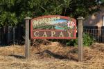 Welcome to Capay Valley signage, sign, Capay Valley, Yolo County, CNCD04_232