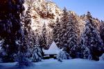Yosemite Chapel, snow, tree, Ice, Icy, Winter, Historic Building, Landmark, CNCV02P12_12